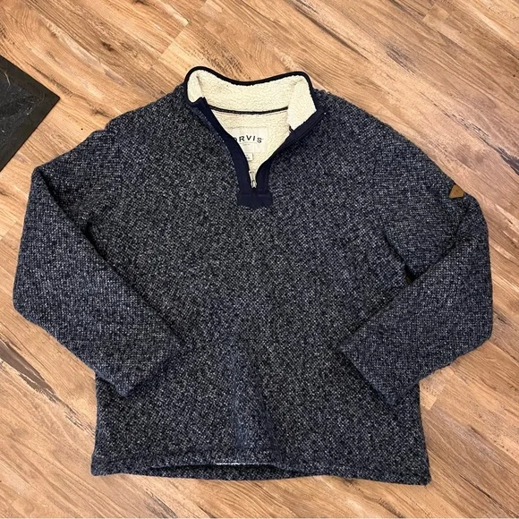 Orvis Sweaters Mens Orvis Outdoor Sherpa Fleece Lined Half Zip Sweater Pullover Sz L Gray Poshmark